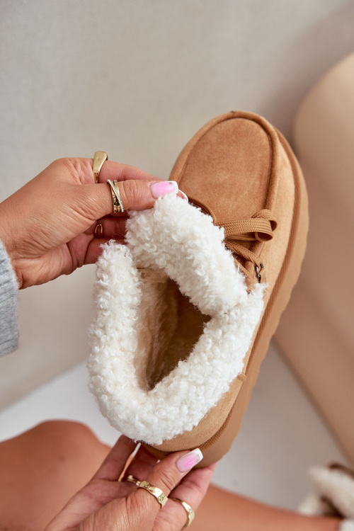 Жіночі зимові черевики на платформі з хутром типу Branek Camel Ciabellae