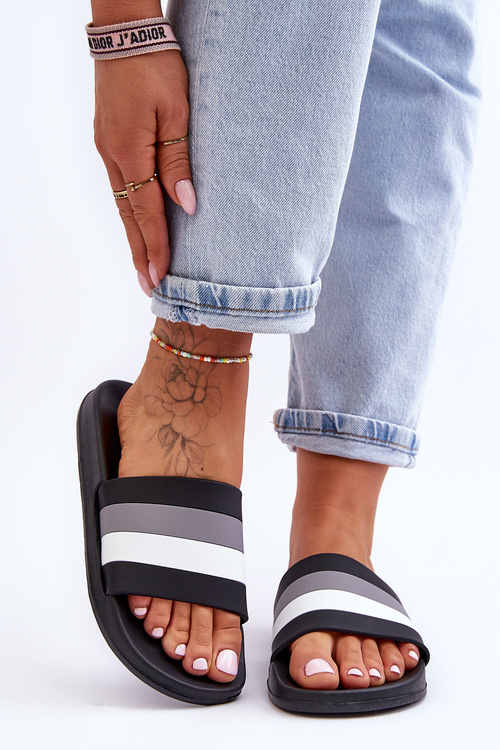 Жіночі смугасті тапочки Black Vision