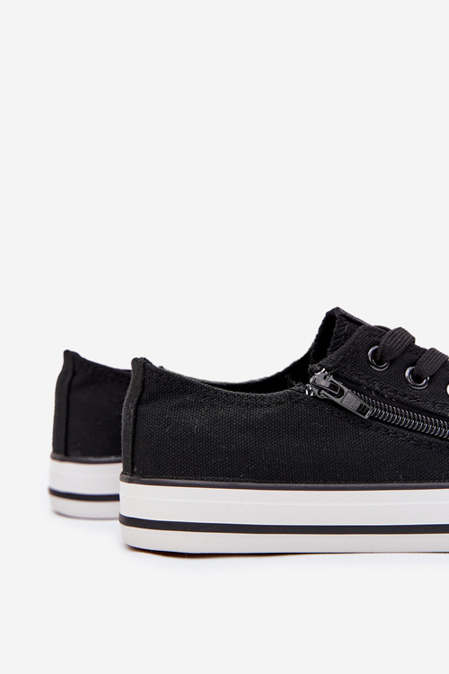 Дитячі Низькі Кросівки На Шнурках Чорні Мардо