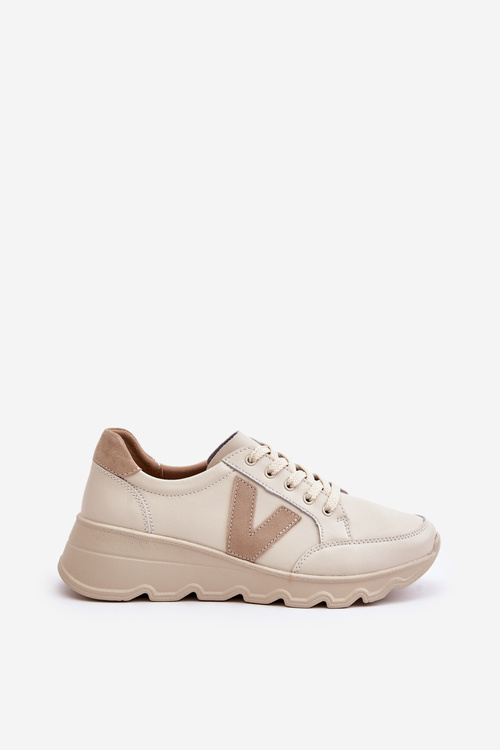 Жіноче шкіряне спортивне взуття Vinceza 7918 Beige