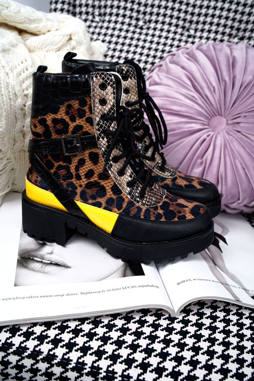 Жіночі високі черевики Trappers Leopard Femida