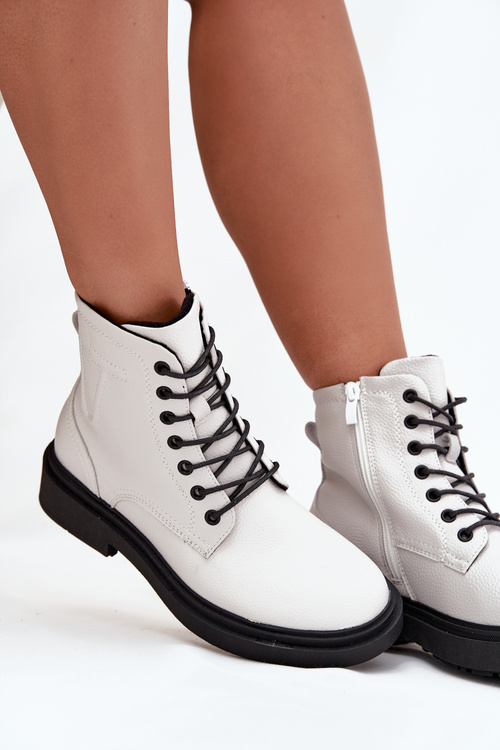 Теплі жіночі чоботи з натуральної шкіри Sergio Leone BT25248-S Білі