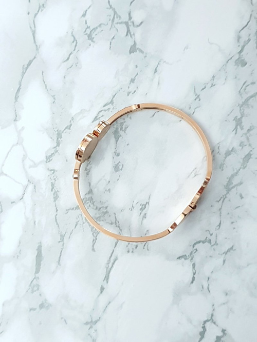 Жіночий сталевий браслет з римським цирконієм Цифри з рожевого золота Avior