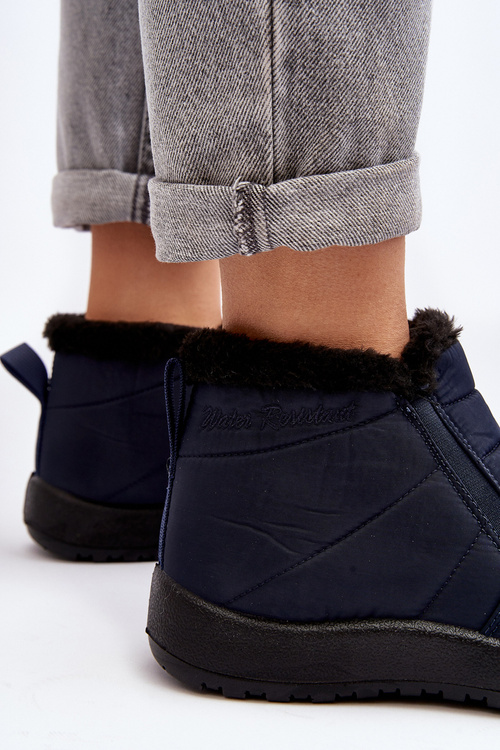 Низькі жіночі зимові черевики на підкладці темно-синього кольору Enmore