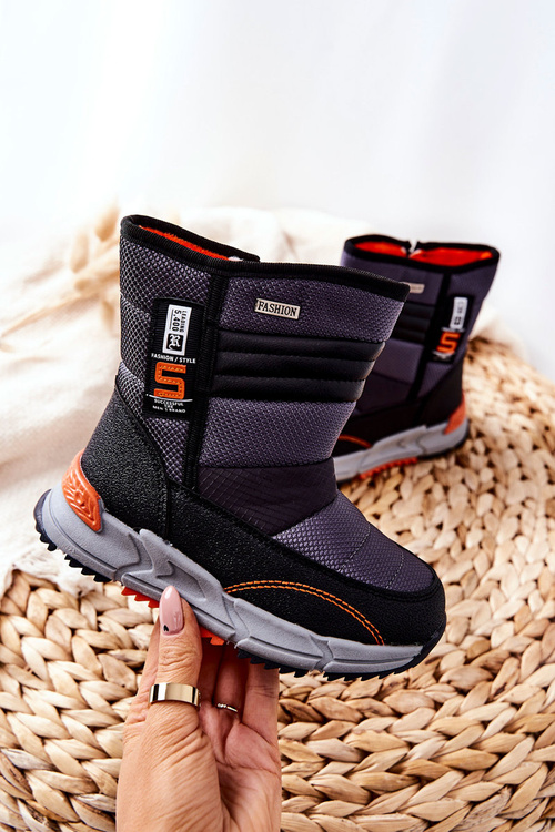 Дитячі утеплювальні високі чоботи чорного кольору