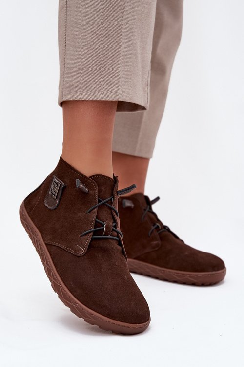 Замшеві жіночі мокасини Barefoot з оздобленням Zazoo 30072 шоколадні