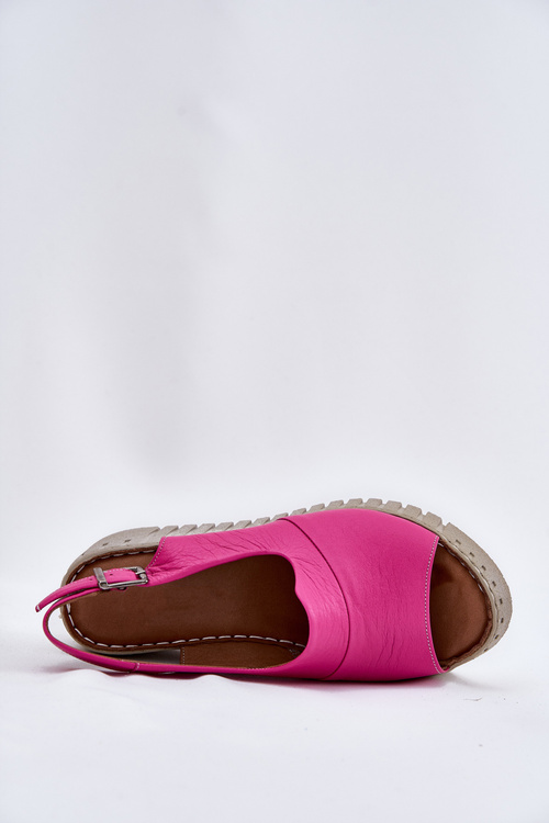 Жіночі Сандалі З Природної Шкіри На Танкетці Фуксія Artiker 54C0789