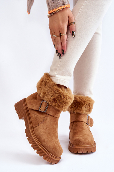 Жіночі замшеві чоботи на блискавці з хутром Camel Conquer