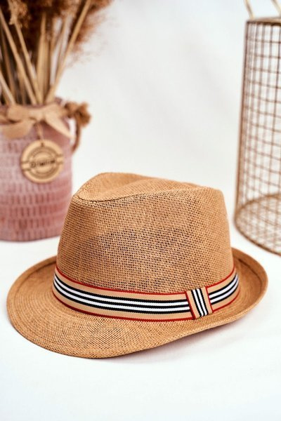 Жіночий капелюх Fedora, коричневий, 100% папір