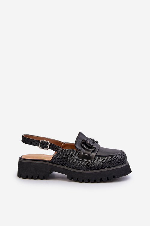 Жіночі босоніжки на плоскій підошві з декором чорні D&A MR38-656