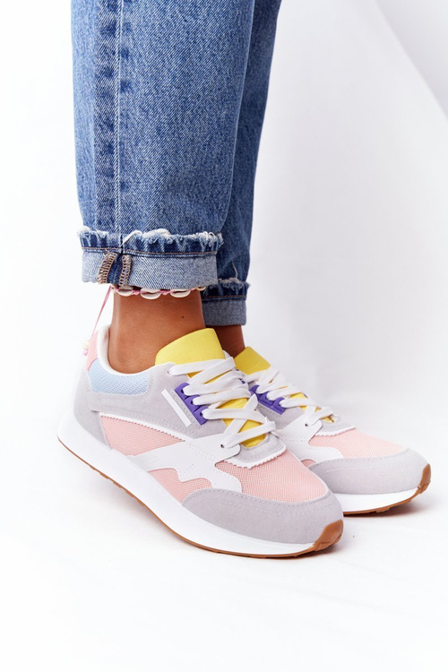 Жіноче спортивне взуття Кросівки рожево-сірі після робочого дня