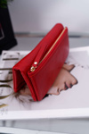 Жіночий гаманець великий червоний із засувкою
