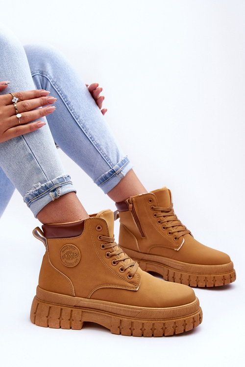 Жіночі шкіряні черевики з хутряною підкладкою. Коричневі палки