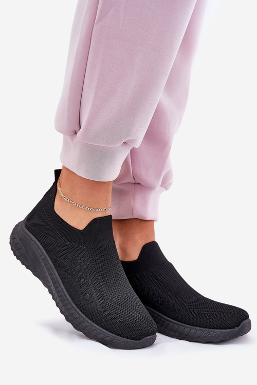 Сліп-он Текстильне Спортивне Взуття Для Жінок Чорні Minstina