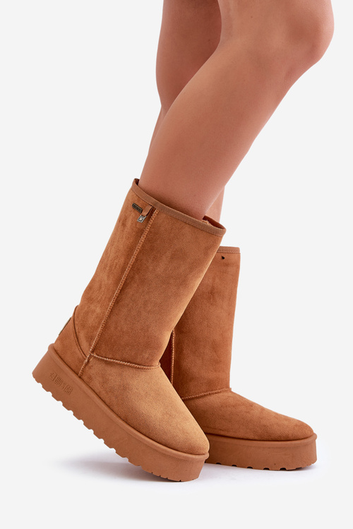 Високі зимові черевики на платформі Big Star OO274893 Camel