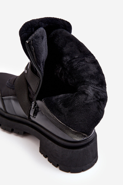 Жіночі зимові черевики на блискавці, утеплені, чорні Zeva