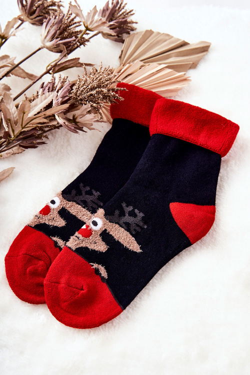 Новорічні шкарпетки Reindeer Сіро-червоні