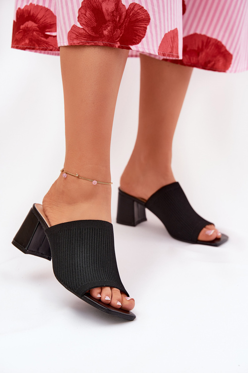 Жіночі Сандалі На Каблуку Тип Блок Чорні Wenilan