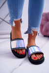 Жіночі райдужні чорні шльопанці Nerdo