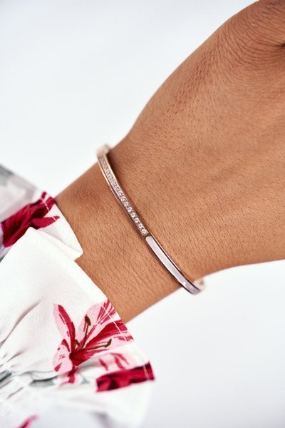 Жіночий браслет зі сталі з цирконами з рожевого золота Guadiana