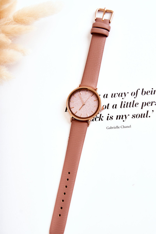 Жіночий годинник на шкіряному ремені Giorgio & Dario Dirty Pink