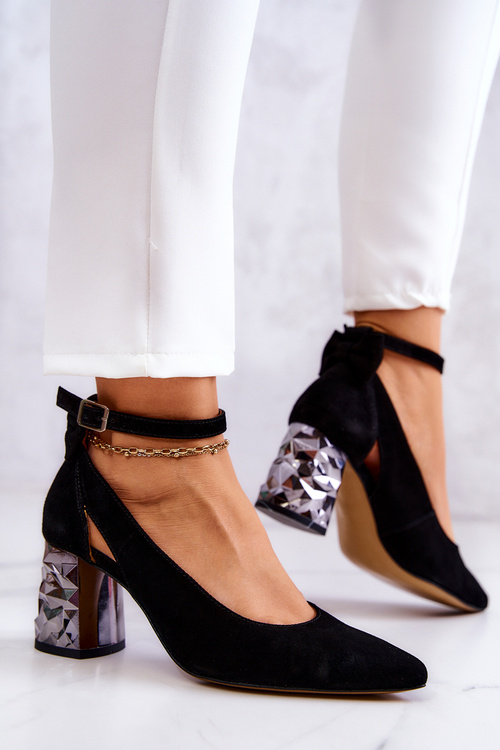 Замшеві туфлі з бантом Maciejka 05059-01 Чорні