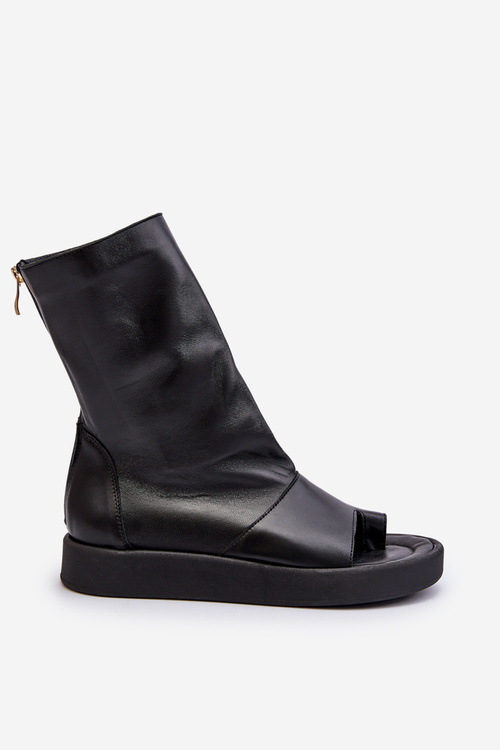 Zazoo 3441 Жіночі шкіряні босоніжки з чорним верхом