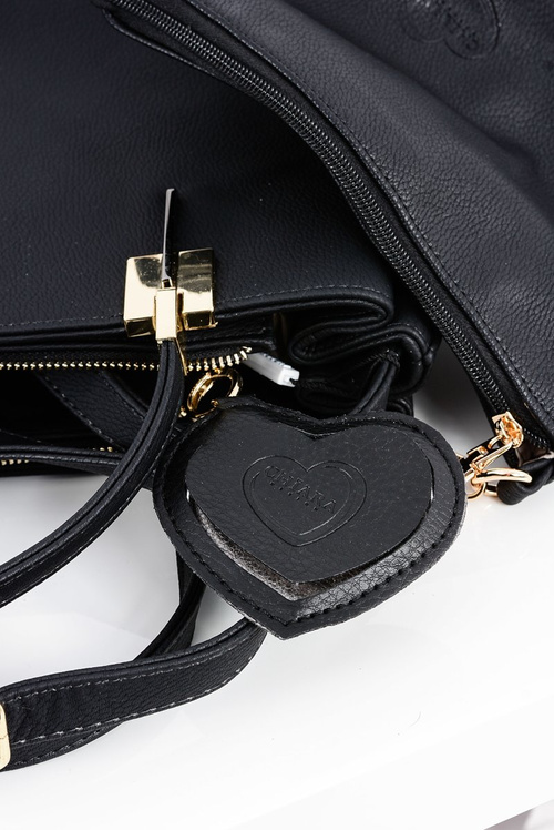 Велика чорна жіноча сумочка + саше + дзеркало ПОЛЬЩА