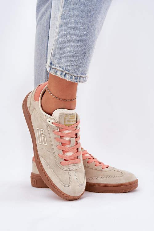 Замшеве Спортивне Взуття Кросівки Жіночі D.Franklin Бежеві DFSH387005