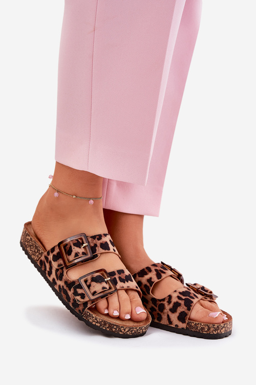 Жіночі Сандалі З Прозорими На Корковій Підошві Леопардові Коричневі Sercele