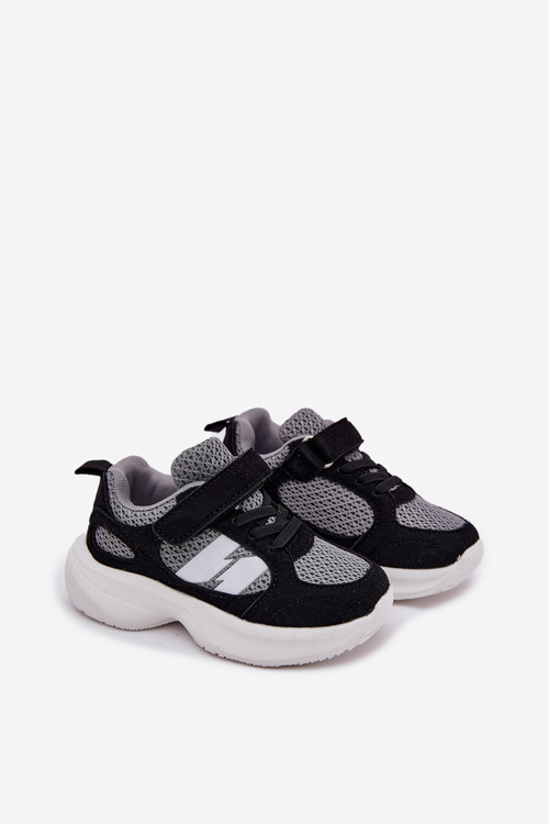 Дитячі Спортивні Кросівки На Велкро Чорно-Сірі Selinea