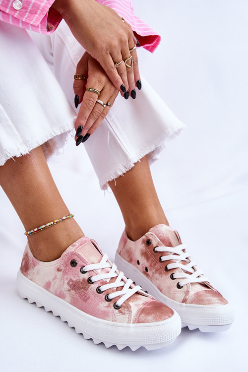 Модні низькі кросівки Big Star LL274044 Рожево-бежевий