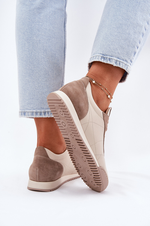 Жіноче Спортивне Взуття З Шкіри Бежеве Лаура Мессі 2935