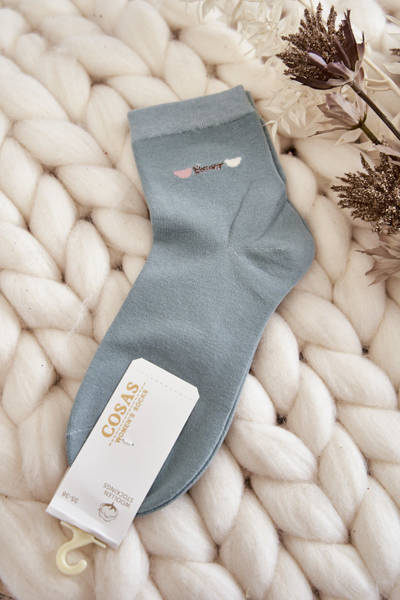 Жіночі однотонні бавовняні шкарпетки Cosas зелені