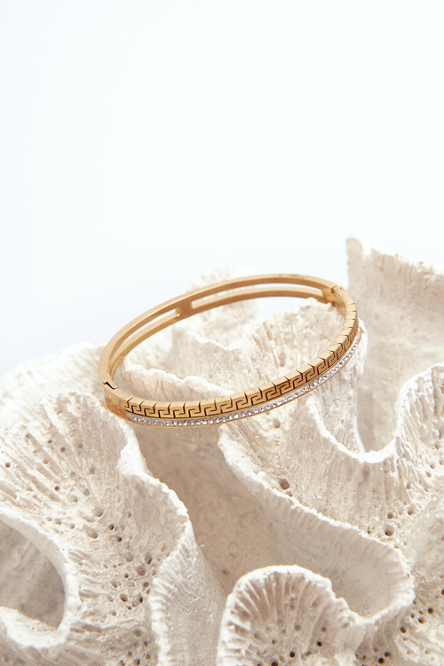 Жіночий браслет із золота з фіанітом із нержавіючої сталі