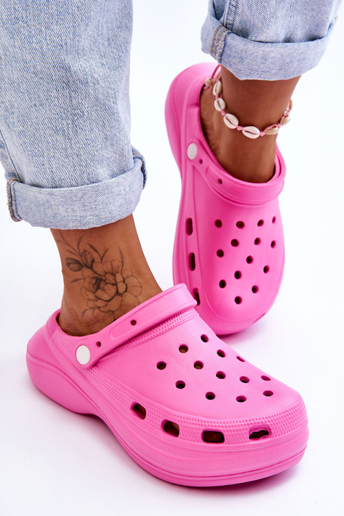 Жіночі поролонові тапочки Crocs Темно-рожеві Coline