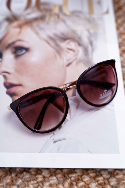 Коричневі сонцезахисні окуляри з прозорим центром Prius KRE-08