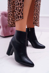 Чоботи жіночі на шпильці чорні Бангаро