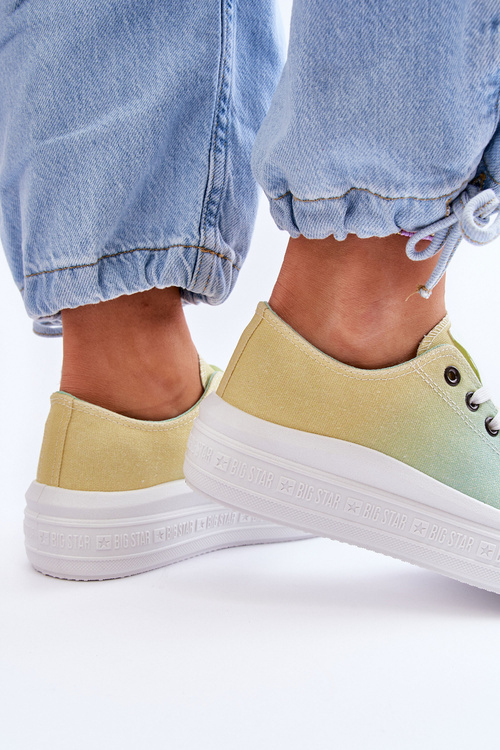 Кросівки на низькій платформі Big Star LL274A186 Yellow-Green