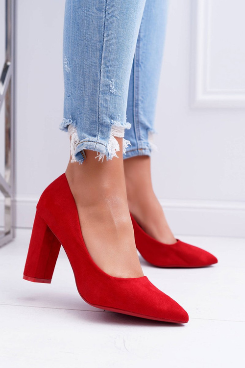 Жіночі туфлі на шпильці Suede Red Strawberry