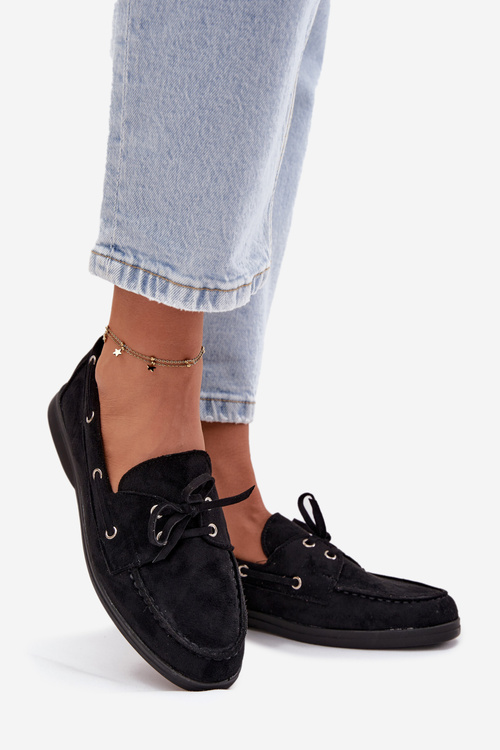 Замшеві мокасини для жінок Big Star RR274948 Чорні