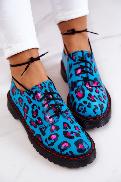 Жіночі шкіряні броги Оксфорди Maciejka 04087-47 Сині