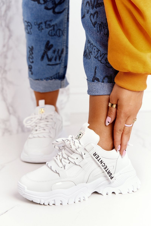 Жіночі кросівки на масивній підошві Білий сміх