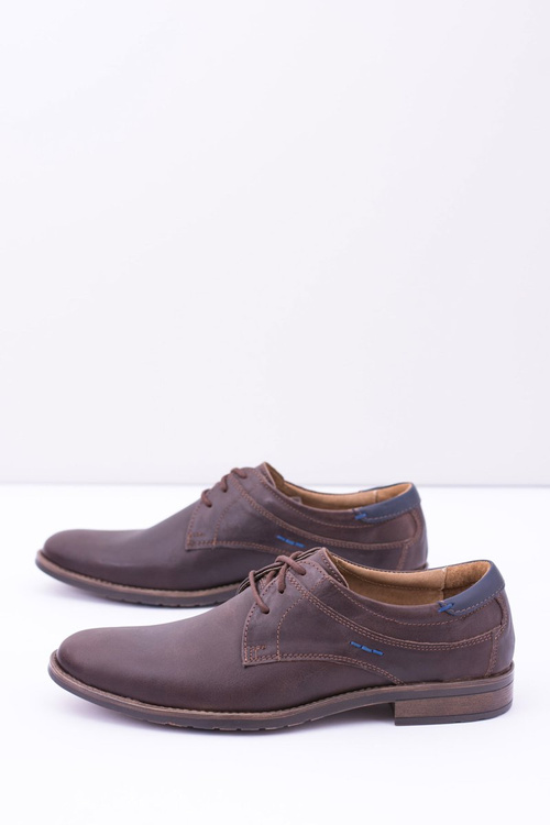 Чоловічі шкіряні напівчоботи видимі коричневі Santiago