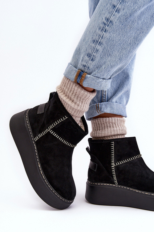 Жіночі замшеві зимові черевики Maciejka 06257-01 Чорні