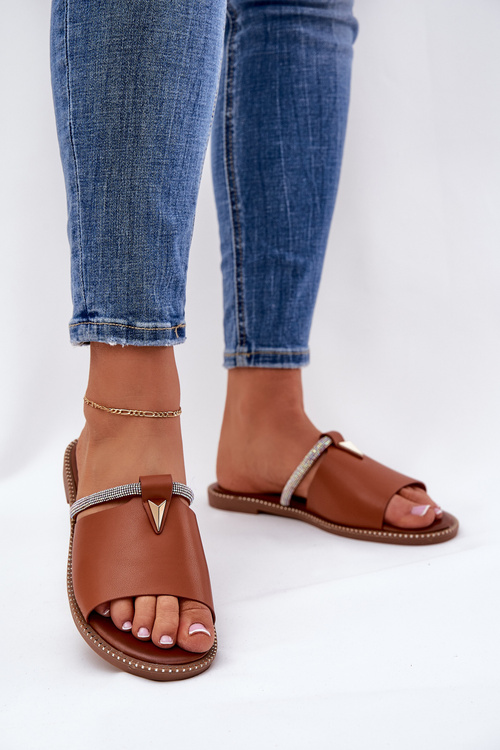 Еко Шкіряні Сандалі На Плоскому Каблуці З Декоративною Стрічкою Camel Hirtewi