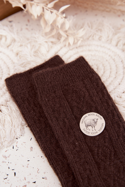 Жіночі вовняні шкарпетки шоколадні