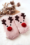 Новорічні довгі шкарпетки Reindeer Light Pink