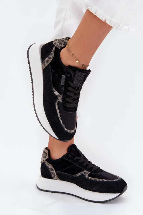 Жіночі Замшеві Кросівки Big Star OO274A312 HI-POLY SYSTEM Чорні Пантера