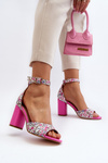 Рожеві босоніжки Vitamella з квітковим малюнком і туфлі на шпильці